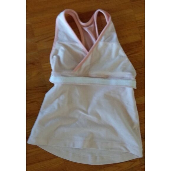 Lululemon DEEP V tank yoga gym light pink floral print mesh tank shirt top 4 - Picture 9 of 9